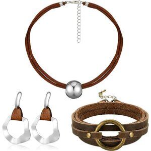 Western Jewelry for Women Bohemian Cowgirl, Choker, Bracelet & Earrings Set